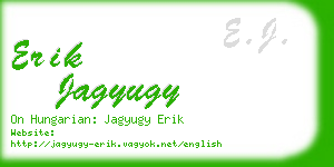 erik jagyugy business card